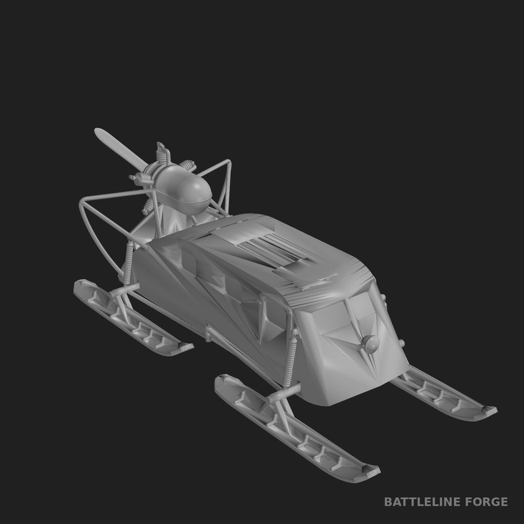 Aerosan NKL-16 - WWII Soviet Propeller-Driven Snow Sled - 3D Printed Wargaming Miniature