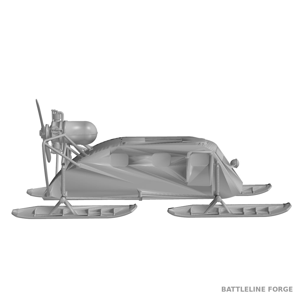 Aerosan NKL-16 - WWII Soviet Propeller-Driven Snow Sled - 3D Printed Wargaming Miniature