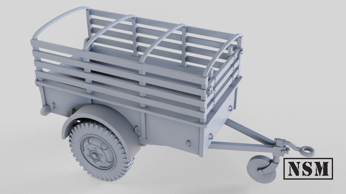 Ben Hur 1-Ton Cargo Trailer - WWII US Army Towed Trailer - 3D Printed Wargaming Miniature