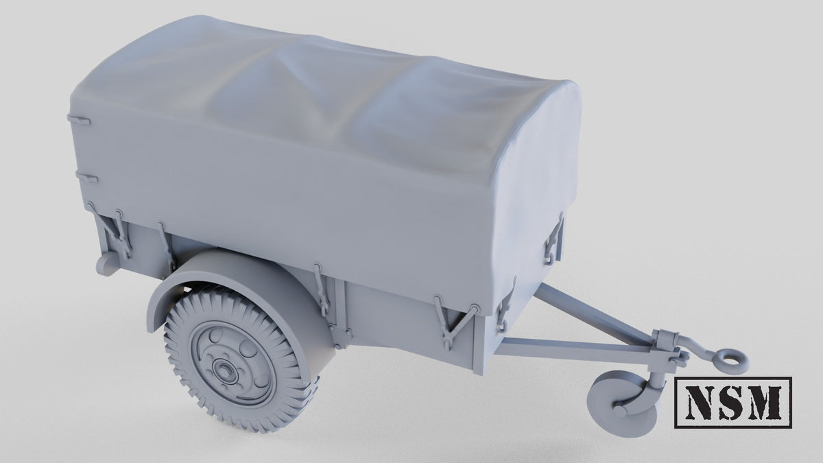 Ben Hur 1-Ton Cargo Trailer - WWII US Army Towed Trailer - 3D Printed Wargaming Miniature