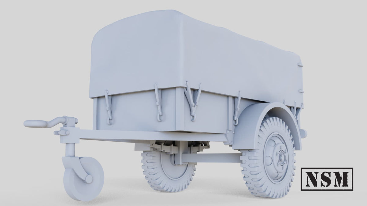 Ben Hur 1-Ton Cargo Trailer - WWII US Army Towed Trailer - 3D Printed Wargaming Miniature
