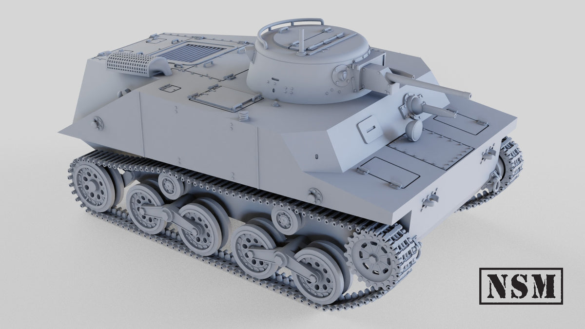 Type 2 Ka-Mi Amphibious Tank - WWII Japanese Navy - 3D Printed Wargaming Miniature