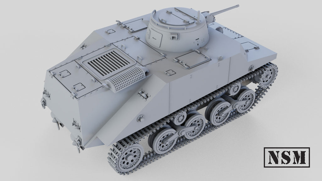 Type 2 Ka-Mi Amphibious Tank - WWII Japanese Navy - 3D Printed Wargaming Miniature