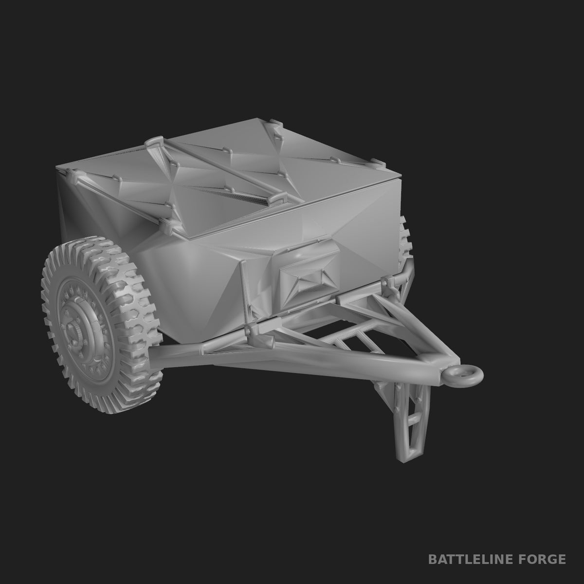 M8 Ammunition Trailer - WWII US Army Towed Trailer - 3D Printed Wargaming Miniature