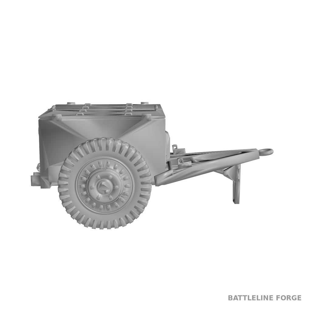 M8 Ammunition Trailer - WWII US Army Towed Trailer - 3D Printed Wargaming Miniature