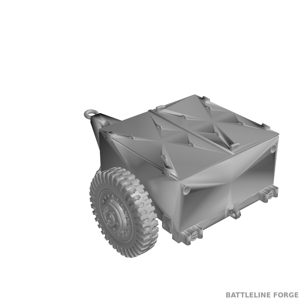 M8 Ammunition Trailer - WWII US Army Towed Trailer - 3D Printed Wargaming Miniature
