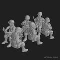 US Army Halftrack Passengers - 6 Seated WWII Soldiers - 3D Printed Wargaming Miniatures