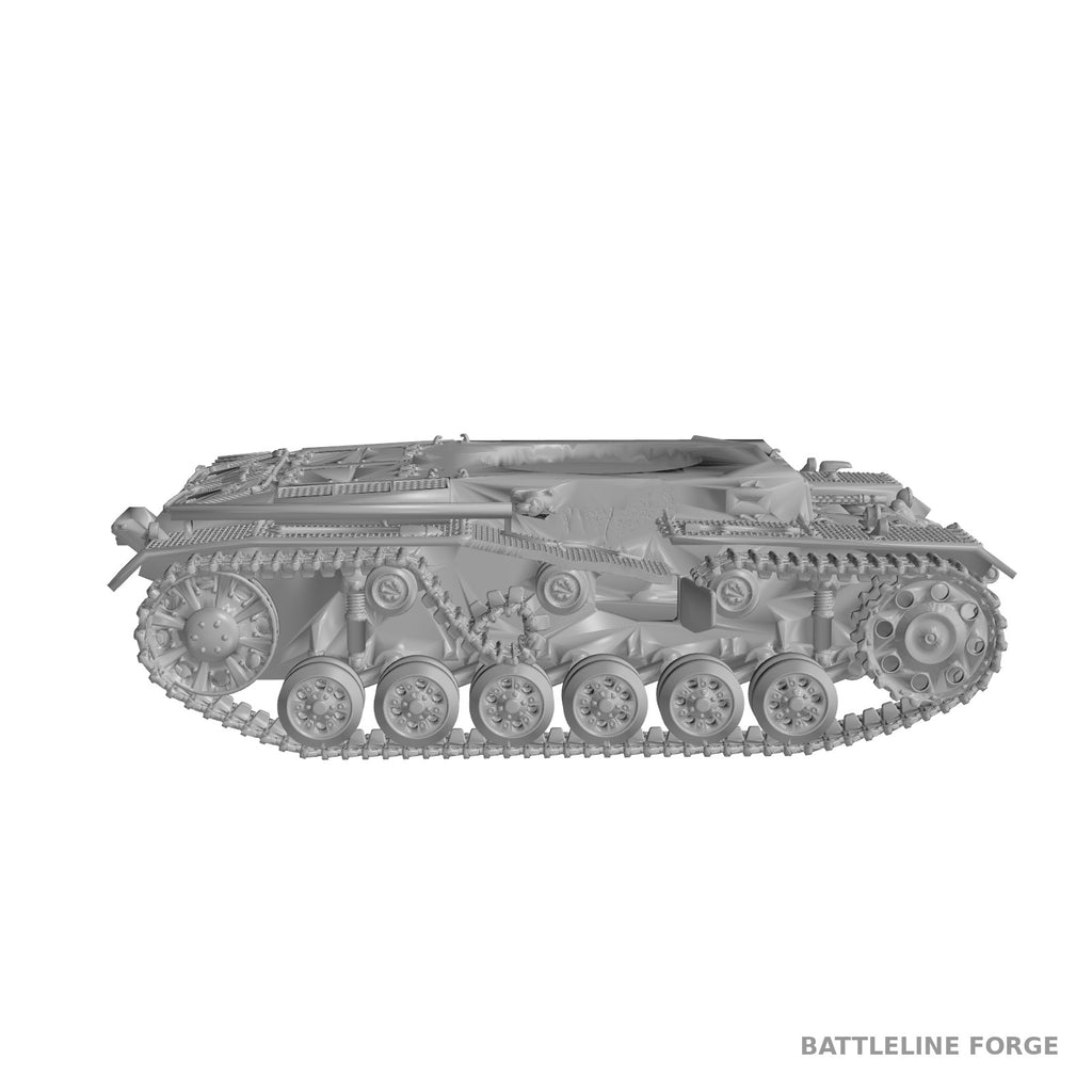 Destroyed Panzer III Ausf G - Battle Damaged Wreck - WWII Wargaming Terrain - 3D Printed