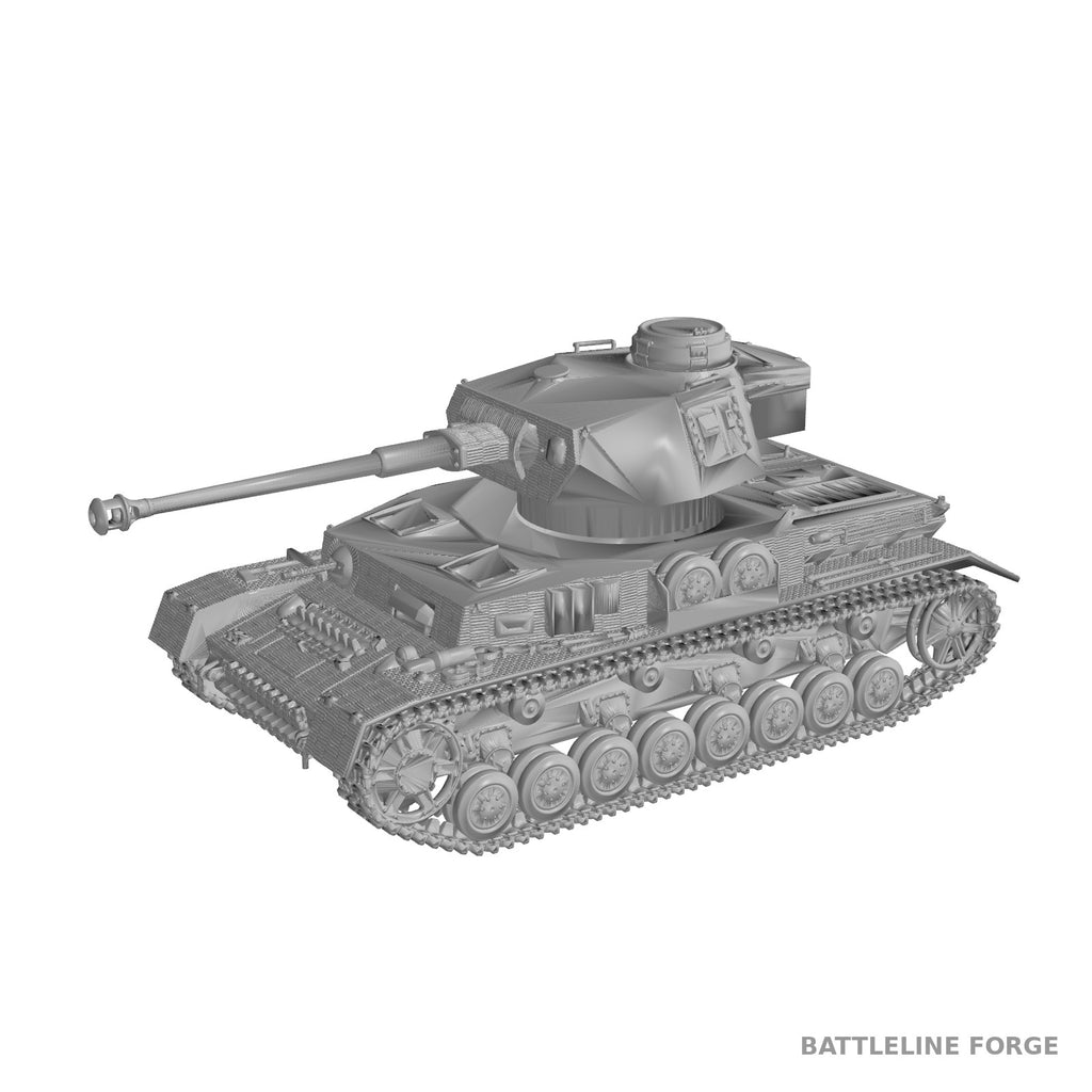 Panzer IV Ausf H with Zimmerit - WWII German Medium Tank - 3D Printed Wargaming Miniature