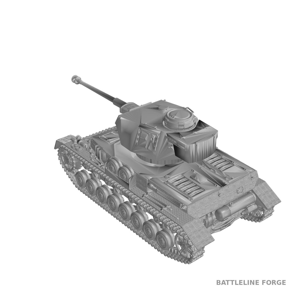 Panzer IV Ausf H with Zimmerit - WWII German Medium Tank - 3D Printed Wargaming Miniature