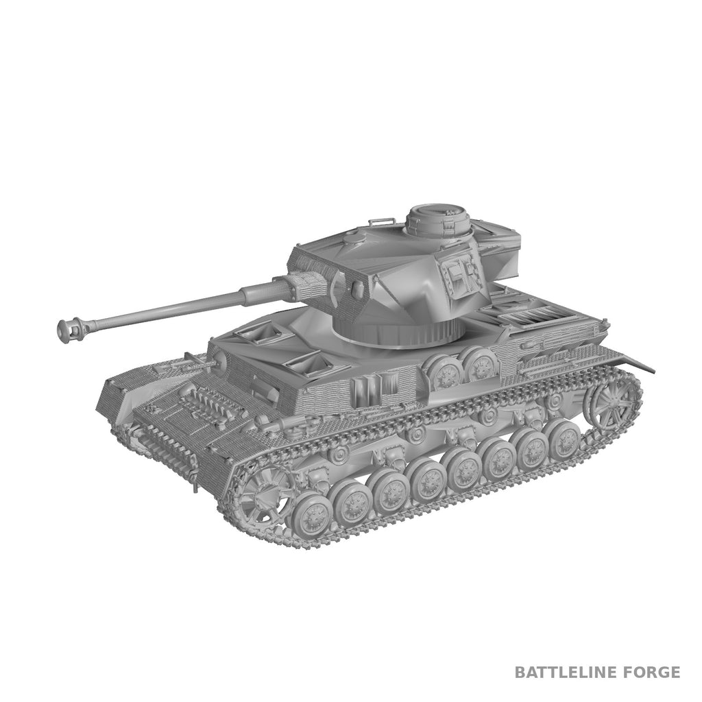 Panzer IV Ausf J Early with Zimmerit - WWII German Medium Tank - 3D Printed Wargaming Miniature