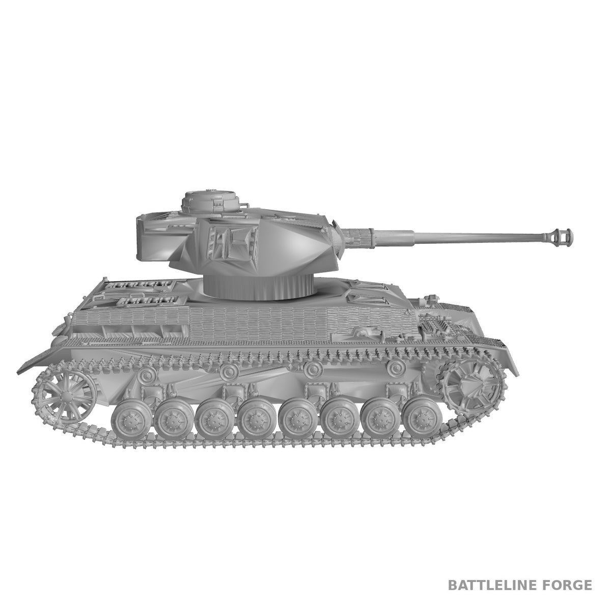 Panzer IV Ausf J Early with Zimmerit - WWII German Medium Tank - 3D Printed Wargaming Miniature
