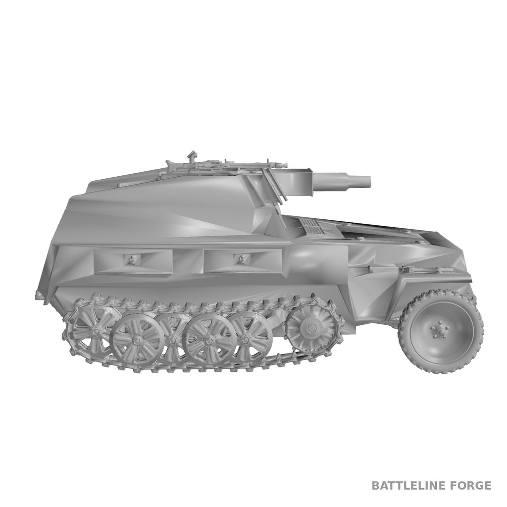 Sd.Kfz. 250/8 Halftrack - WWII German 7.5cm Support Vehicle - 3D Printed Wargaming Miniature