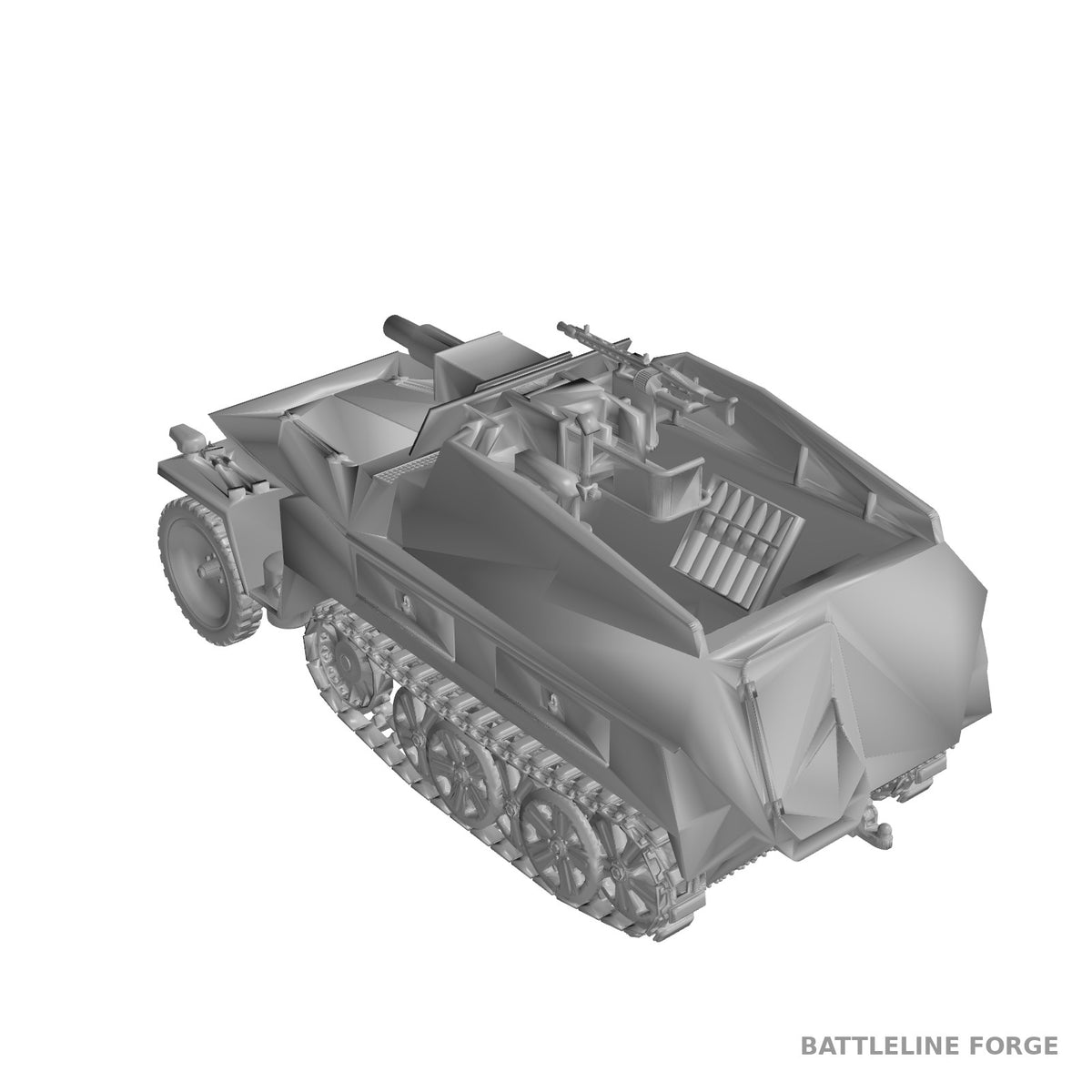 Sd.Kfz. 250/8 Halftrack - WWII German 7.5cm Support Vehicle - 3D Printed Wargaming Miniature