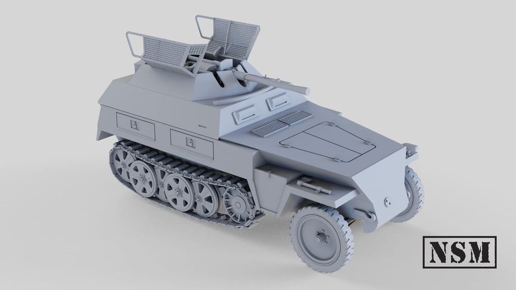 Sd.Kfz. 250/9 Neu Reconnaissance Halftrack - WWII German 2cm - 3D Printed Wargaming Miniature