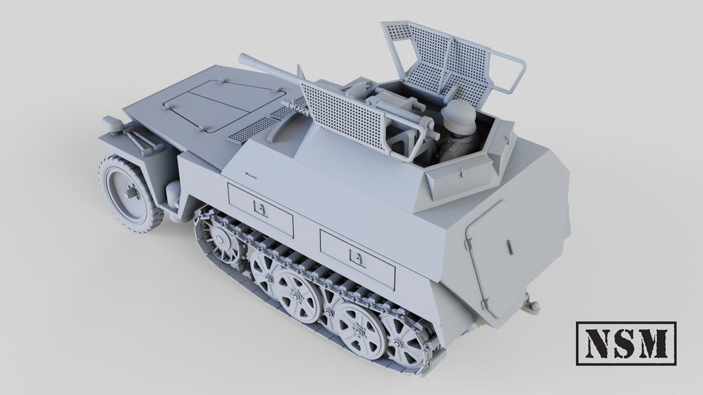 Sd.Kfz. 250/9 Neu Reconnaissance Halftrack - WWII German 2cm - 3D Printed Wargaming Miniature