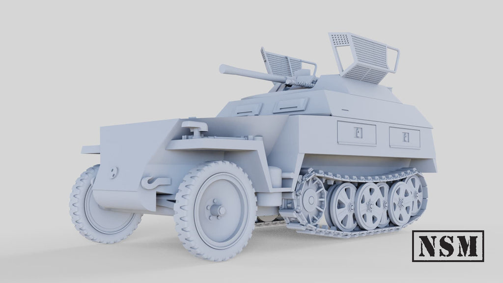Sd.Kfz. 250/9 Neu Reconnaissance Halftrack - WWII German 2cm - 3D Printed Wargaming Miniature