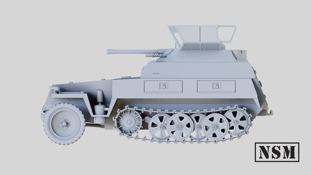Sd.Kfz. 250/9 Neu Reconnaissance Halftrack - WWII German 2cm - 3D Printed Wargaming Miniature