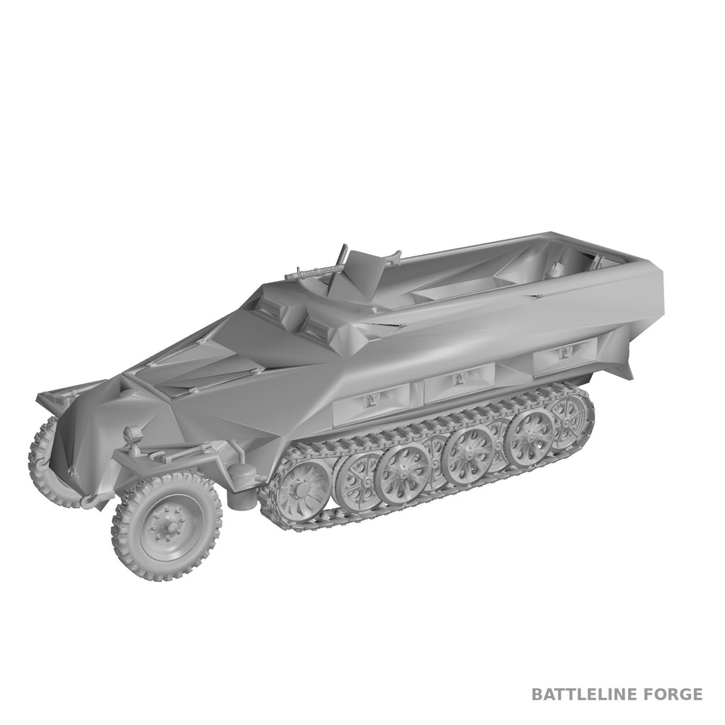 Sd.Kfz. 251 Ausf D Halftrack - WWII German Armored Personnel Carrier - 3D Printed Miniature