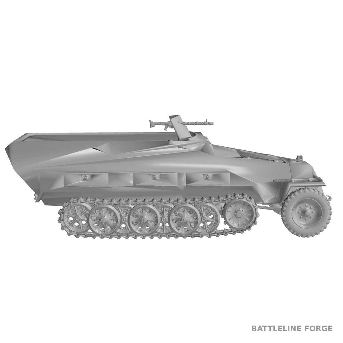Sd.Kfz. 251 Ausf D Halftrack - WWII German Armored Personnel Carrier - 3D Printed Miniature