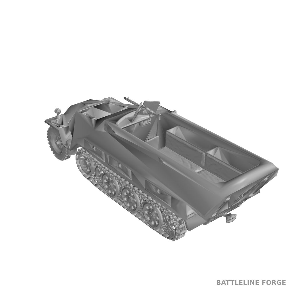 Sd.Kfz. 251 Ausf D Halftrack - WWII German Armored Personnel Carrier - 3D Printed Miniature