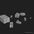 US Halftrack Stowage Set - WWII Crates, Jerry Cans, Ammo and Gear - 3D Printed Wargaming Accessories