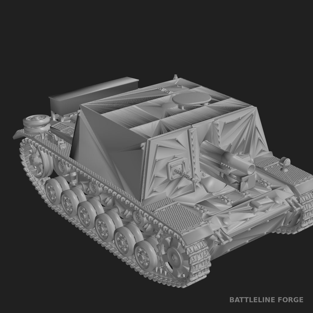 StuIG 33B Assault Gun - WWII German 15cm Infantry Gun - 3D Printed Wargaming Miniature