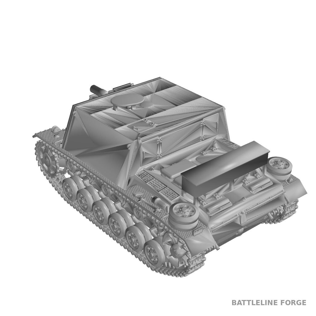 StuIG 33B Assault Gun - WWII German 15cm Infantry Gun - 3D Printed Wargaming Miniature