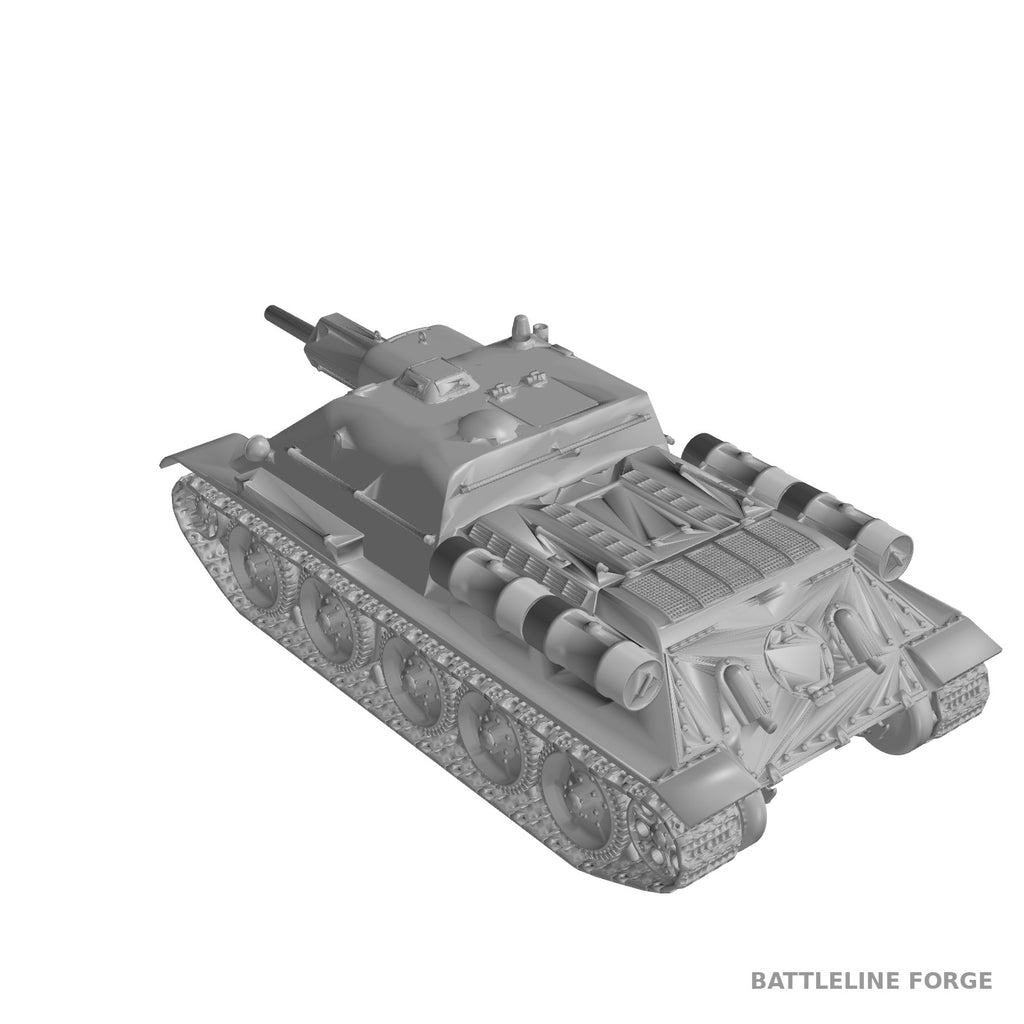 SU-122 Soviet Assault Gun - WWII Red Army Self-Propelled Howitzer - 3D Printed Miniature