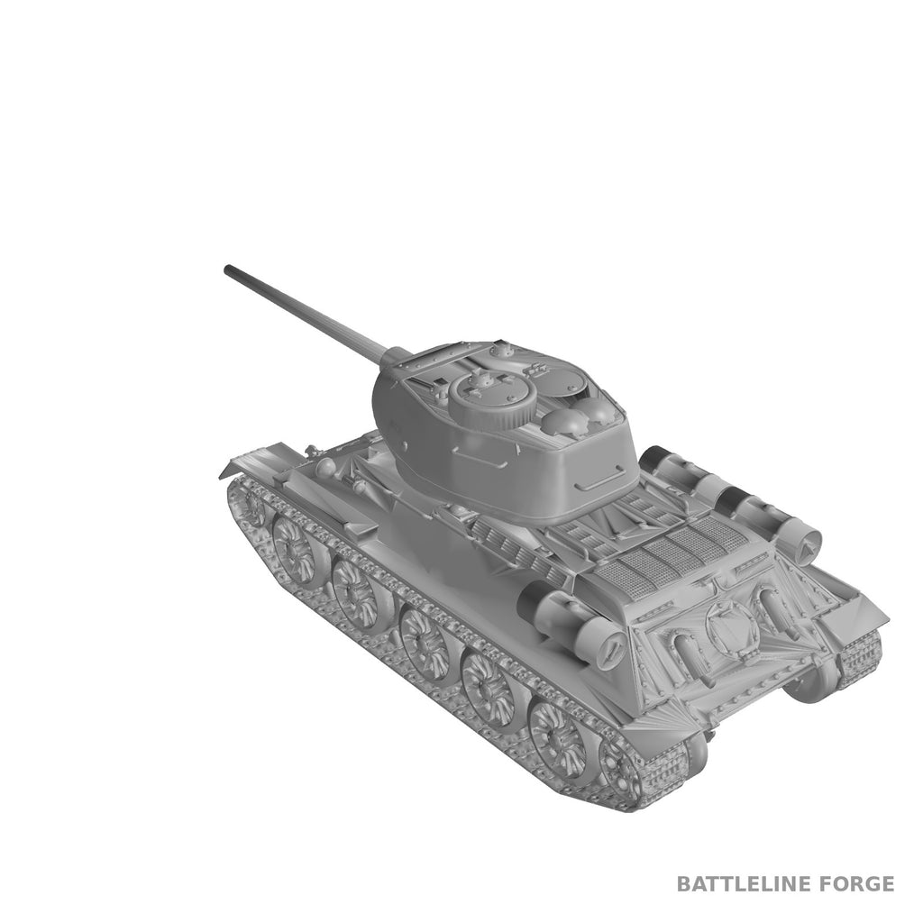 T-34-85 Soviet Medium Tank - WWII Red Army - 3D Printed Wargaming Miniature