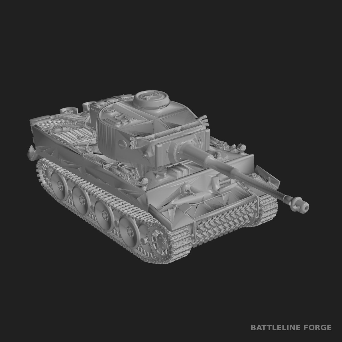 Tiger I on Transport Tracks - WWII German Heavy Tank - 3D Printed Wargaming Miniature