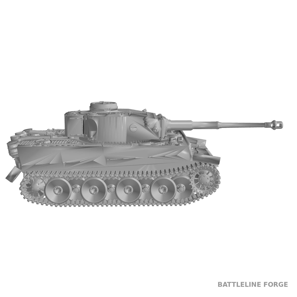 Tiger I on Transport Tracks - WWII German Heavy Tank - 3D Printed Wargaming Miniature