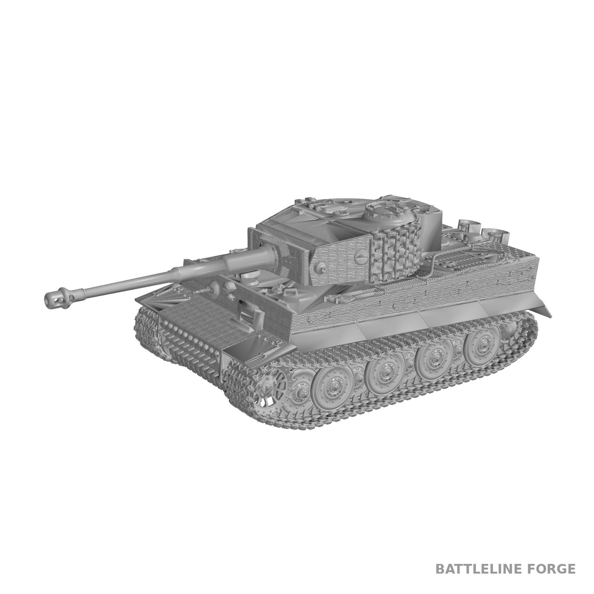 Tiger I with Zimmerit - WWII German Heavy Tank - 3D Printed Wargaming Miniature