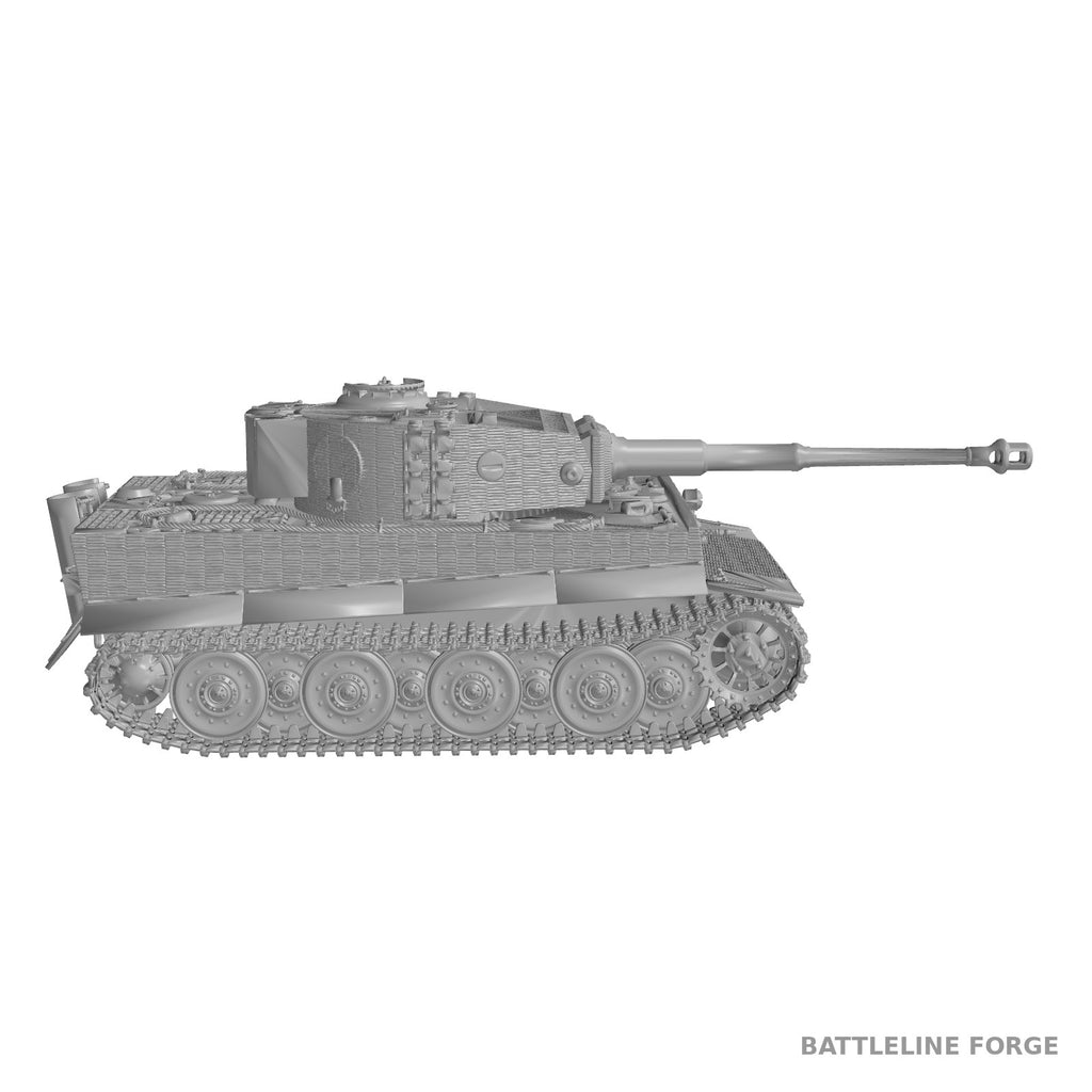 Tiger I with Zimmerit - WWII German Heavy Tank - 3D Printed Wargaming Miniature