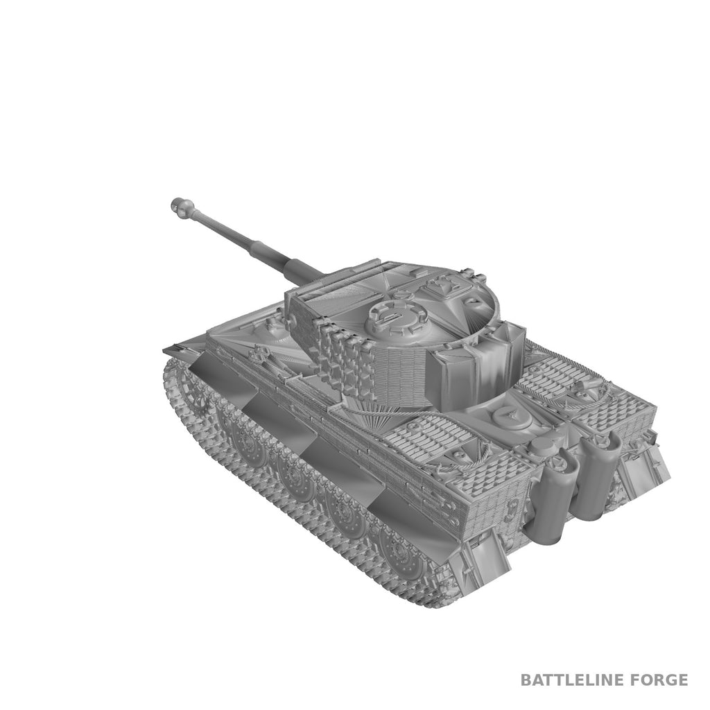 Tiger I with Zimmerit - WWII German Heavy Tank - 3D Printed Wargaming Miniature