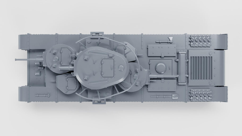 Soviet T-35A Heavy Tank: 3D Printed WWII Miniature - 6 Scales - Bolt Action Compatible