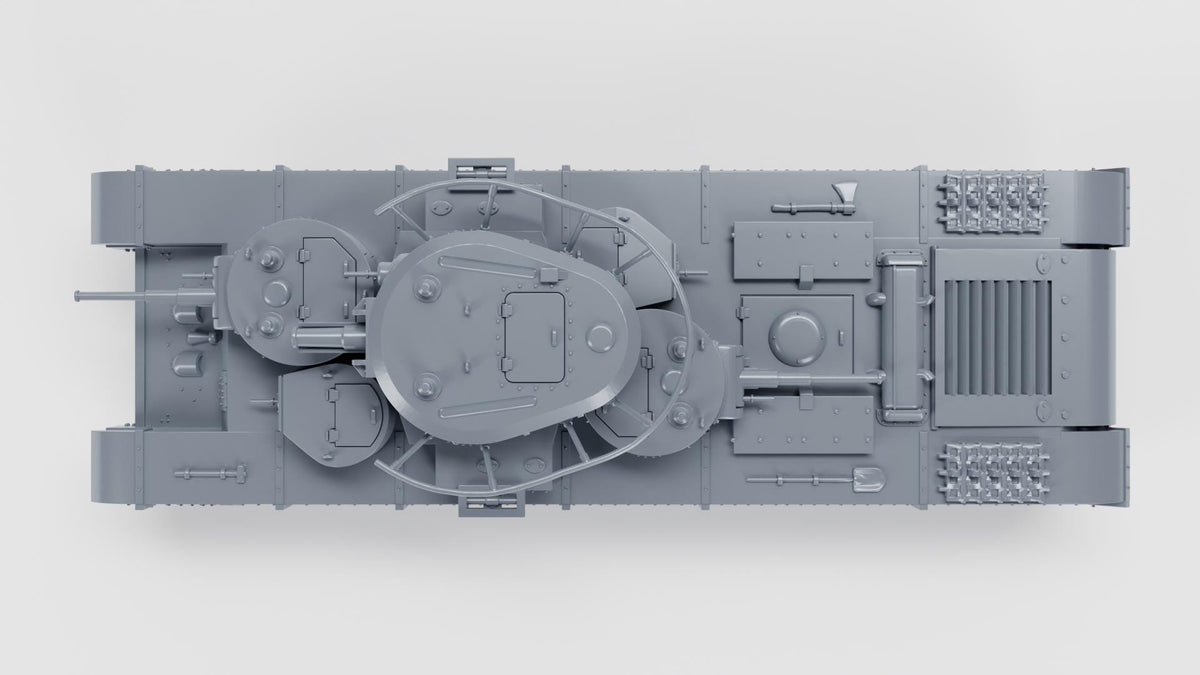 Soviet T-35A Heavy Tank: 3D Printed WWII Miniature - 6 Scales - Bolt Action Compatible