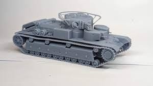 Soviet T-28 Medium Tank 3D Printed Unpainted WWII Bolt Action 28mm Multiple Scales