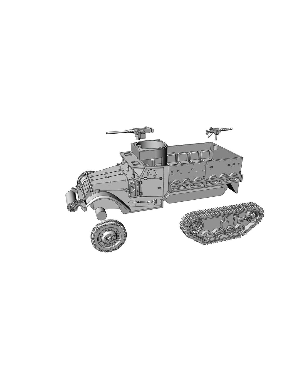 M5 MGMC Halftrack - WW2/WWII -- Bolt Action 28mm / 1:56 and Other Scales