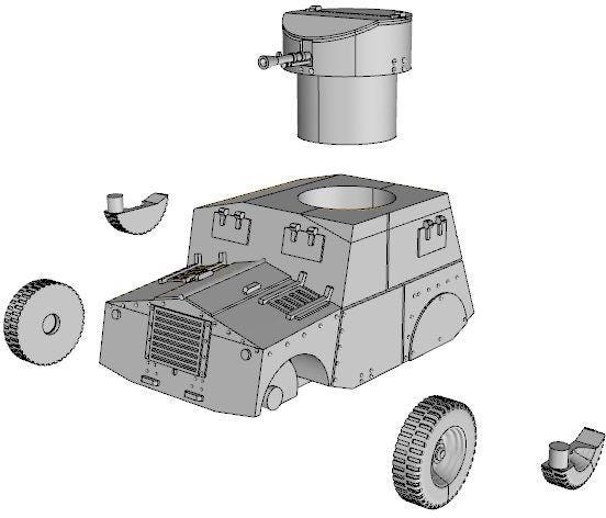 British Beaverette MKII Armoured Light Standard Car - WW2/WWII -- Bolt Action 28mm / 1:56 and Other Scales