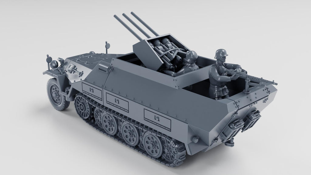 Sd.Kfz. 251 21 Ausf. D Fliegerabwehr Schutzenpanzerwagen Drilling WW2 Bolt Action 28mm / 1:56 and Other Scales