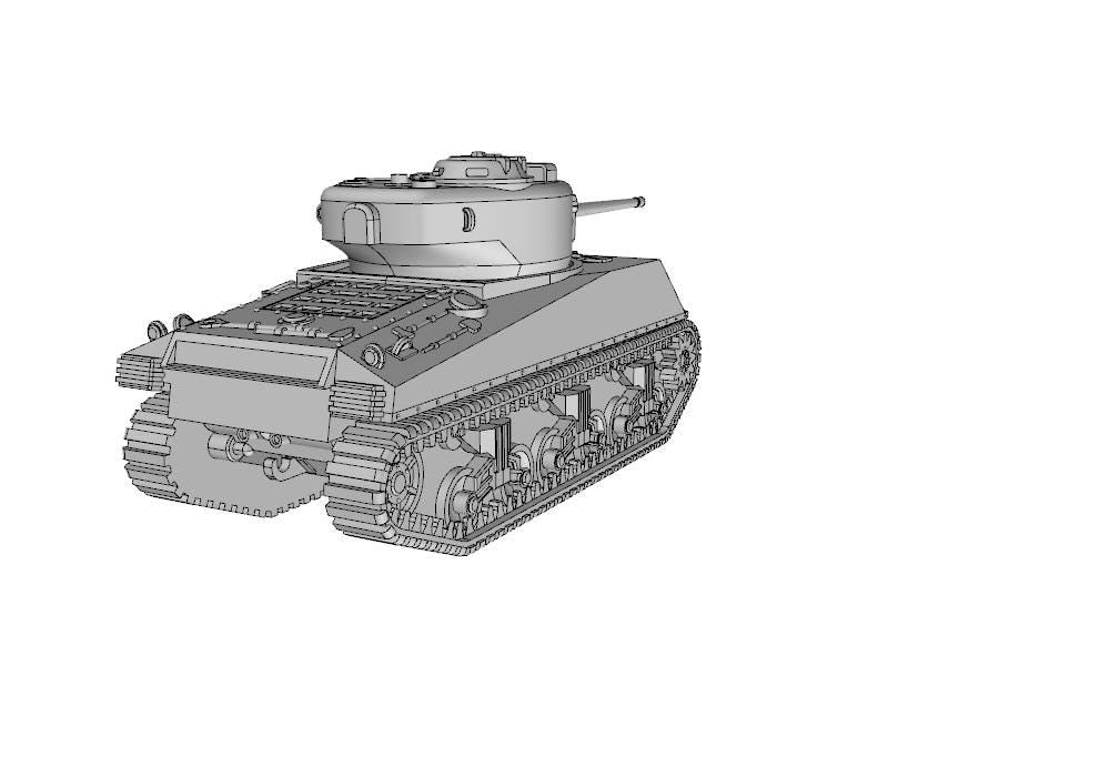 Sherman M4A2 Tank - WW2/WWII -- Bolt Action 28mm / 1:56 and Other Scales