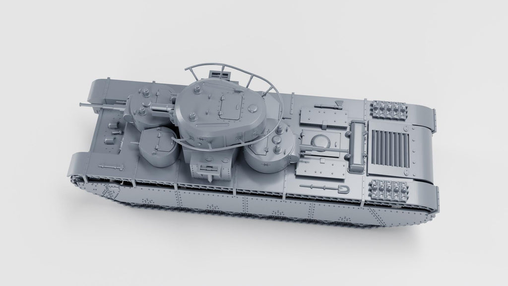 Soviet T-35A Heavy Tank: 3D Printed WWII Miniature - 6 Scales - Bolt Action Compatible