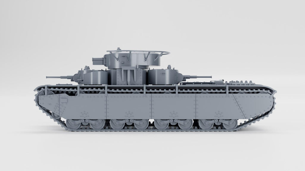Soviet T-35A Heavy Tank: 3D Printed WWII Miniature - 6 Scales - Bolt Action Compatible