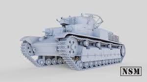 Soviet T-28 Medium Tank 3D Printed Unpainted WWII Bolt Action 28mm Multiple Scales