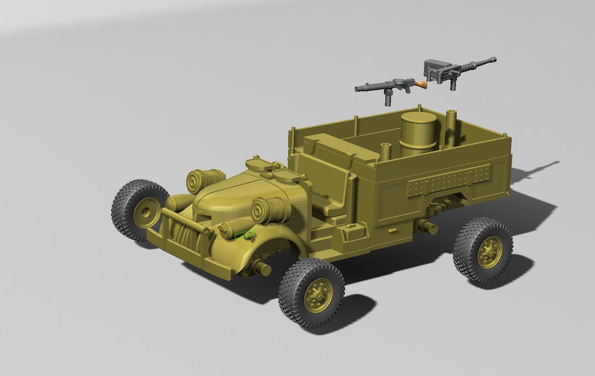 Chevrolet WB 30 CWT Truck with Bofors Gun - WW2/WWII -- Bolt Action 28mm / 1:56 and Other Scales