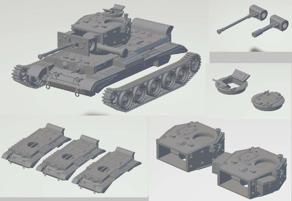 British A27 Cromwell MK IV Tank - WW2/WWII -- Bolt Action 28mm / 1:56 and Other Scales
