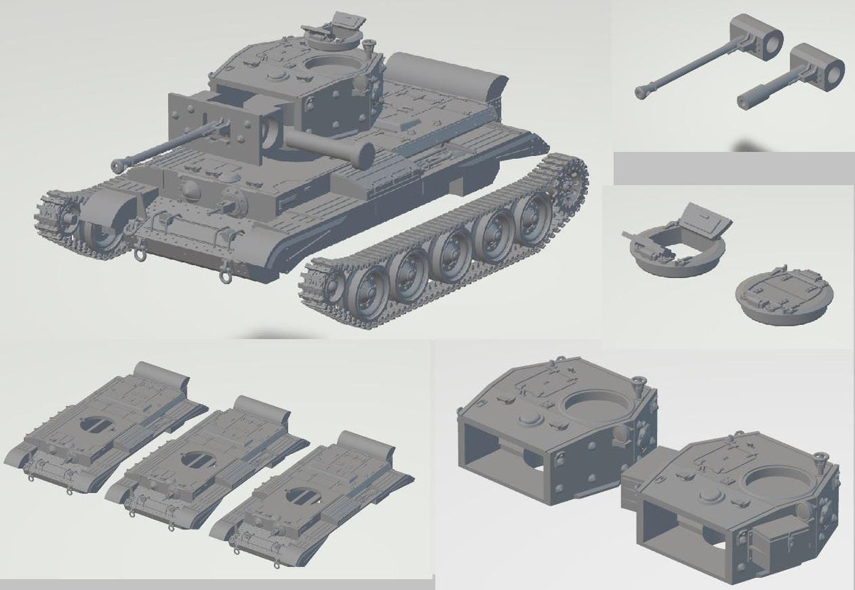 British A27 Cromwell MK IV Tank - WW2/WWII -- Bolt Action 28mm / 1:56 and Other Scales