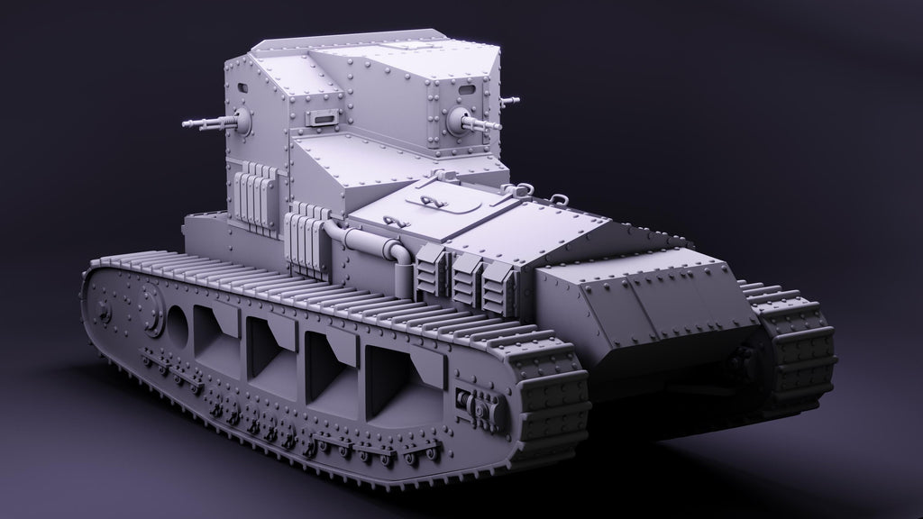 British Whippet Mark A Medium Tank - WW2/WWII -- Bolt Action 28mm / 1:56 and Other Scales