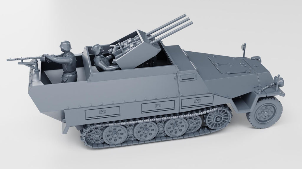 Sd.Kfz. 251 21 Ausf. D Fliegerabwehr Schutzenpanzerwagen Drilling WW2 Bolt Action 28mm / 1:56 and Other Scales